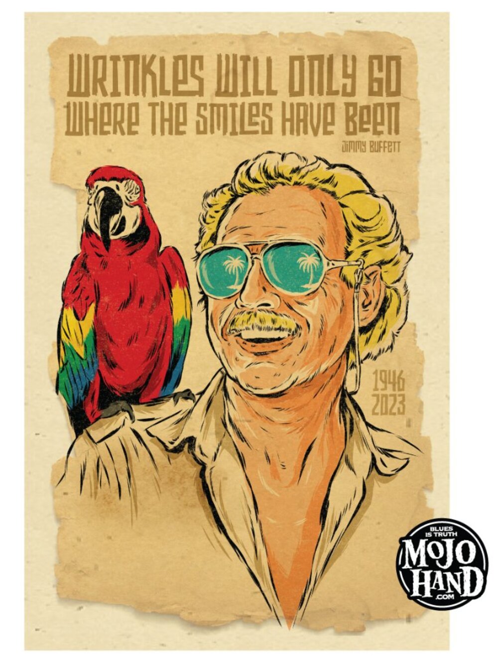 Jimmy Buffett tribute art print - 12"x18" signed by the poster designer/artist